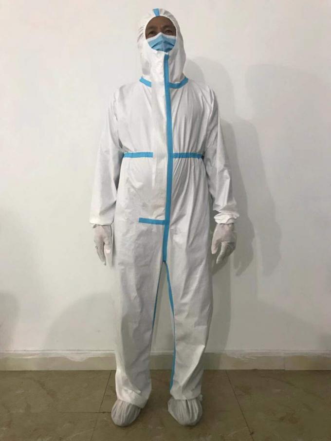 Coronavirusの新しい防止のための快適で使い捨て可能な保護つなぎ服