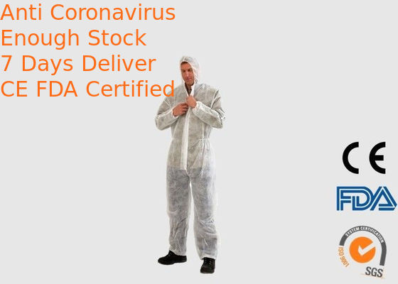 Comfortable Disposable PPE Coveralls , Hooded Disposable Painting Jumpsuit