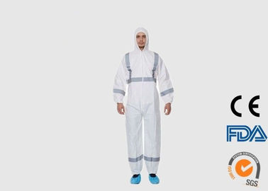 反射テープとのSMSの使い捨て可能な保護つなぎ服の液体の抵抗力がある